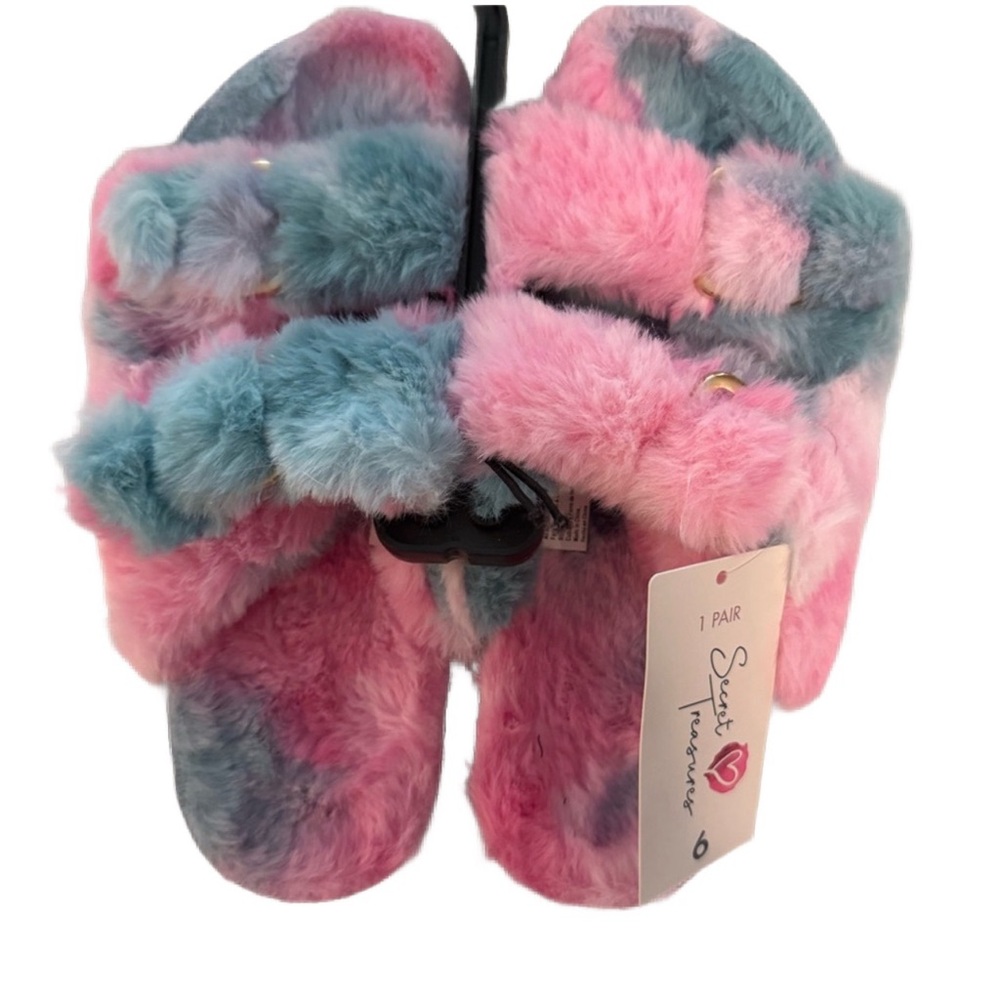 Secret Treasures Pink and Blue Slippers with Plush Comfort